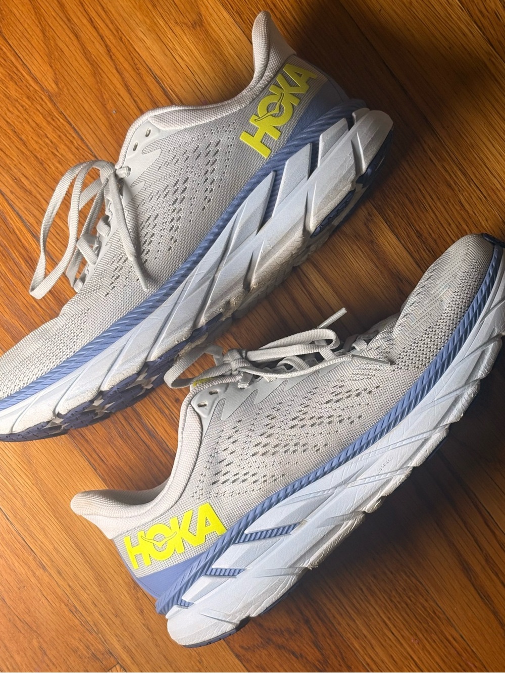 HOKA Women’s Neutral Running Shoes - Light Gray with Yellow Logo
